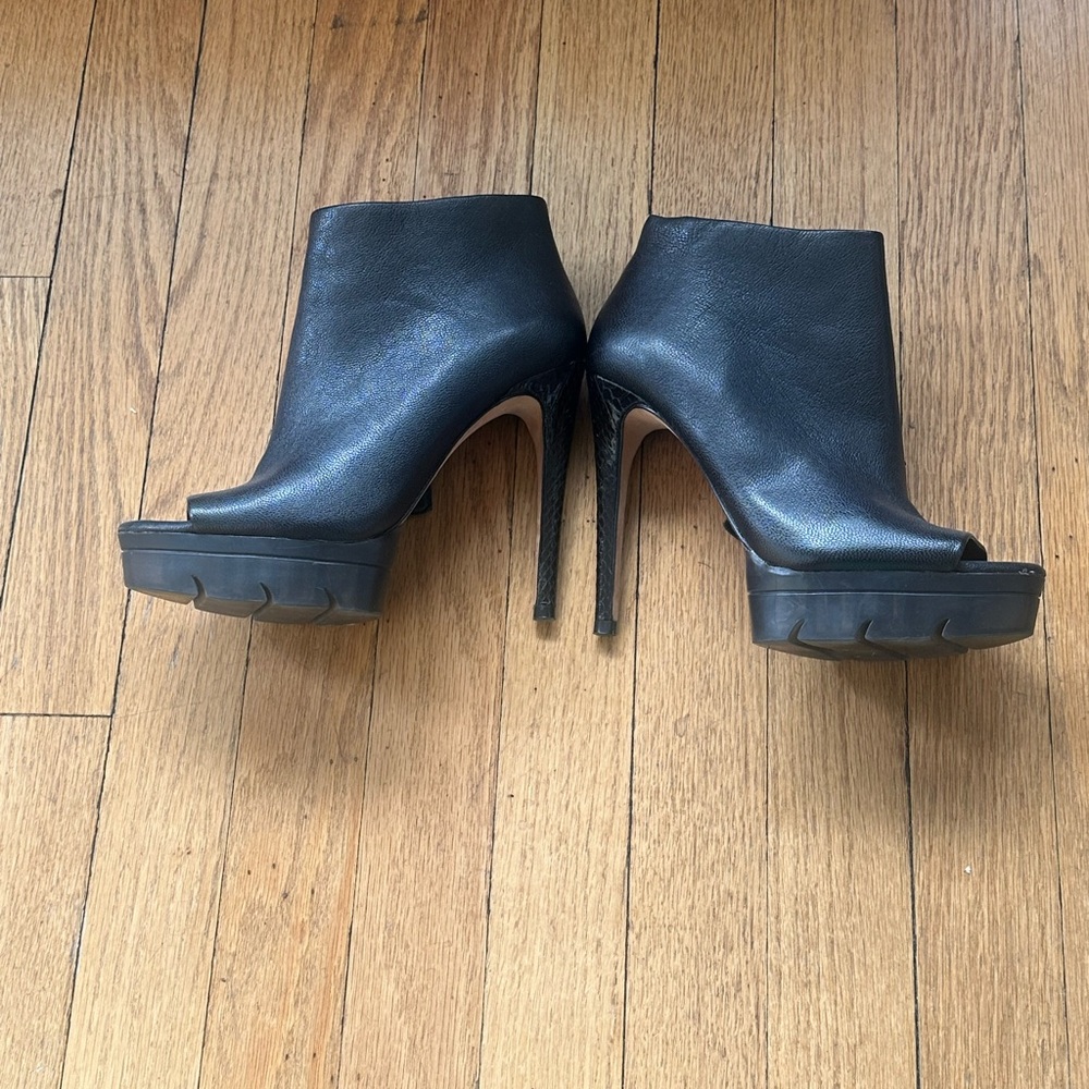 BCBGMaxAzria high heel peep toe booties -
